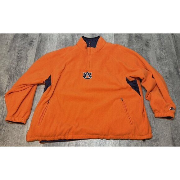 Auburn Tigers Jacket Mens 2XL Reversible‎ Nylon Fleece Pullover Pro Player Y2K - Picture 2 of 13
